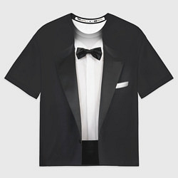 Футболка оверсайз мужская Смокинг жениха с бабочкой, цвет: 3D-принт