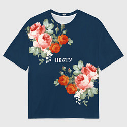 Футболка оверсайз мужская Цветы цвету, цвет: 3D-принт