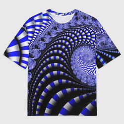 Футболка оверсайз мужская Неоновая спираль Абстракция Neon Spiral Abstractio, цвет: 3D-принт