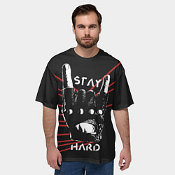 Футболка оверсайз мужская Stay hard, цвет: 3D-принт — фото 2