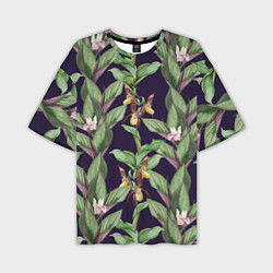 Мужская футболка оверсайз Цветы Орхидеи