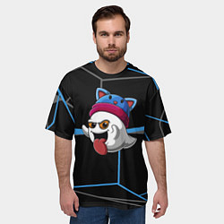 Футболка оверсайз мужская Милое приведение в шапочке, цвет: 3D-принт — фото 2