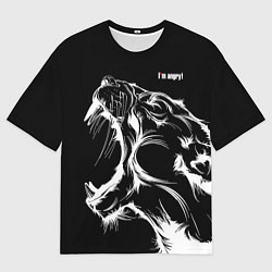 Футболка оверсайз мужская Im angry! Cougar, цвет: 3D-принт