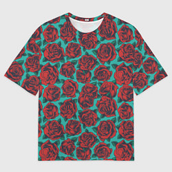 Футболка оверсайз мужская Розы тату, цвет: 3D-принт