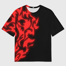 Мужская футболка оверсайз КРАСНЫЙ ЩИТ ПРОКЛЯТЫЙ