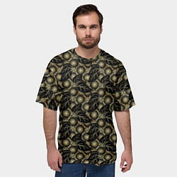 Футболка оверсайз мужская Позолоченные узоры, цвет: 3D-принт — фото 2