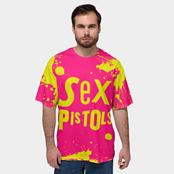 Футболка оверсайз мужская Sex Pistols Yellow Logo, цвет: 3D-принт — фото 2
