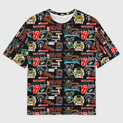 Футболка оверсайз мужская LEGENDARY ROCK BANDS, цвет: 3D-принт