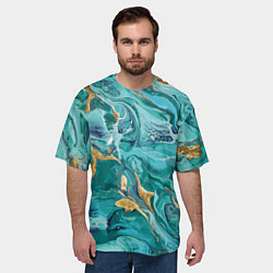 Футболка оверсайз мужская Имитация малахита, цвет: 3D-принт — фото 2