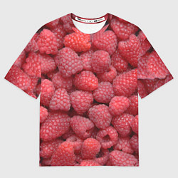 Мужская футболка оверсайз Малина - ягоды