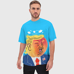 Футболка оверсайз мужская Дональд Трамп и Твиттер, цвет: 3D-принт — фото 2