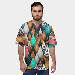 Футболка оверсайз мужская Абстрактный цветной лес, цвет: 3D-принт — фото 2