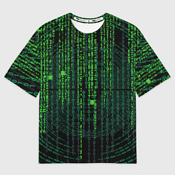 Мужская футболка оверсайз Бинарная матрица