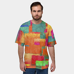 Футболка оверсайз мужская Красочная абстрактная композиция Мазки краски, цвет: 3D-принт — фото 2
