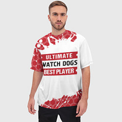 Футболка оверсайз мужская Watch Dogs: красные таблички Best Player и Ultimat, цвет: 3D-принт — фото 2