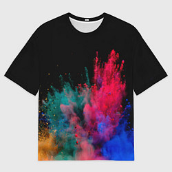 Мужская футболка оверсайз Брызги сухих красок