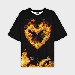 Мужская футболка оверсайз Fire Heart
