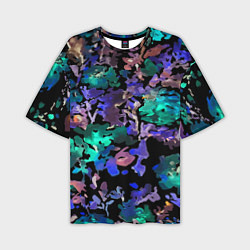 Мужская футболка оверсайз Floral pattern Summer night Fashion trend 2025