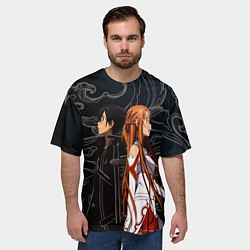 Футболка оверсайз мужская Кирито и Асуна - Sword Art Online, цвет: 3D-принт — фото 2