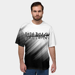 Футболка оверсайз мужская Papa roach Streak logo, цвет: 3D-принт — фото 2