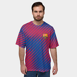Футболка оверсайз мужская Fc barcelona барселона fc абстракция, цвет: 3D-принт — фото 2