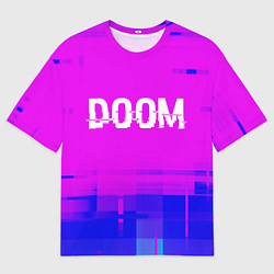 Футболка оверсайз мужская Doom Glitch Text Effect, цвет: 3D-принт