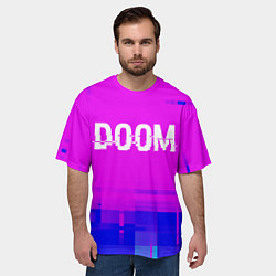 Футболка оверсайз мужская Doom Glitch Text Effect, цвет: 3D-принт — фото 2