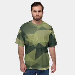 Футболка оверсайз мужская 3д полигоны - камуфляж, цвет: 3D-принт — фото 2