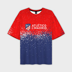 Футболка оверсайз мужская Atletico madrid атлетико мадрид брызги красок, цвет: 3D-принт