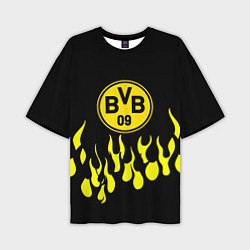Футболка оверсайз мужская Borussia пламя, цвет: 3D-принт