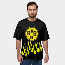 Футболка оверсайз мужская Borussia пламя, цвет: 3D-принт — фото 2
