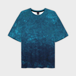 Мужская футболка оверсайз Синий абстрактный мраморный узор