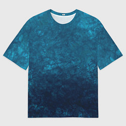Мужская футболка оверсайз Синий абстрактный мраморный узор