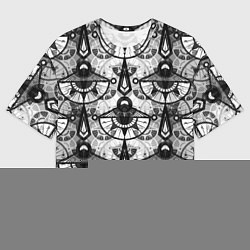 Футболка оверсайз мужская В черно-серых тонах геометрический узор, цвет: 3D-принт