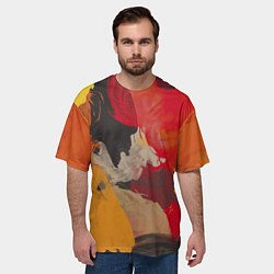 Футболка оверсайз мужская Мазки Акварелью, цвет: 3D-принт — фото 2