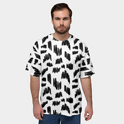 Футболка оверсайз мужская Узор штрихи, цвет: 3D-принт — фото 2