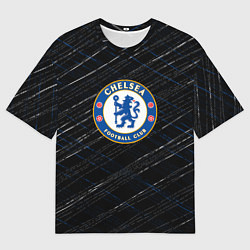 Футболка оверсайз мужская Chelsea много линии, цвет: 3D-принт