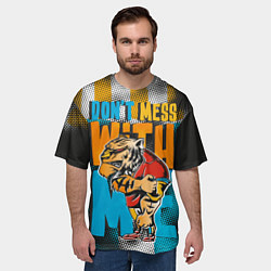 Футболка оверсайз мужская Не буди во мне тигра, цвет: 3D-принт — фото 2