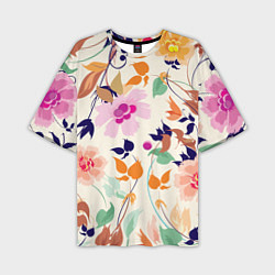 Мужская футболка оверсайз Summer floral pattern
