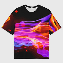 Футболка оверсайз мужская Abstract colorful waves, цвет: 3D-принт