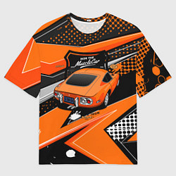 Футболка оверсайз мужская Vintage Tron Ретро-автомобиль, цвет: 3D-принт