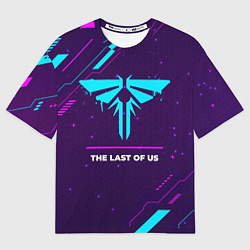 Футболка оверсайз мужская Символ The Last Of Us в неоновых цветах на темном, цвет: 3D-принт