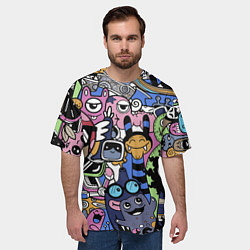 Футболка оверсайз мужская Милые и веселые монстры, цвет: 3D-принт — фото 2