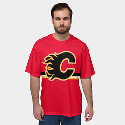 Футболка оверсайз мужская Калгари Флэймз Форма, цвет: 3D-принт — фото 2