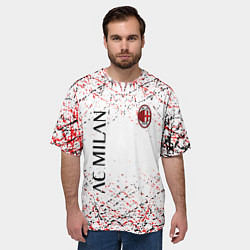 Футболка оверсайз мужская Ac milan logo, цвет: 3D-принт — фото 2