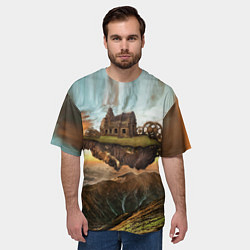 Футболка оверсайз мужская Горный пейзаж в стиле Стимпанк, цвет: 3D-принт — фото 2