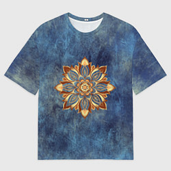 Футболка оверсайз мужская Мандала-цветок, цвет: 3D-принт