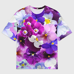Футболка оверсайз мужская CHARMING PANSIES, цвет: 3D-принт