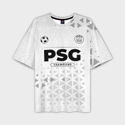 Футболка оверсайз мужская PSG Champions Униформа, цвет: 3D-принт