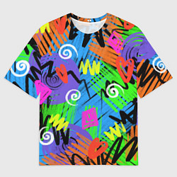 Футболка оверсайз мужская Яркий геометрический принт, цвет: 3D-принт